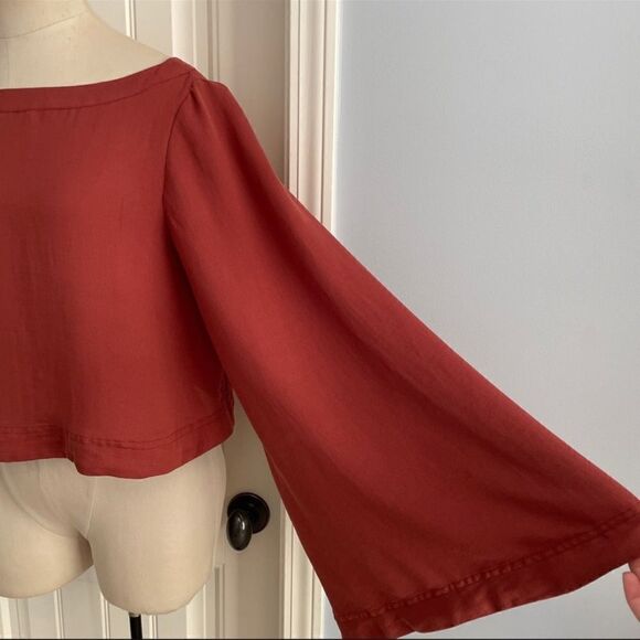 Free People Stars Aligned Crop Top Bell Sleeve S - Picture 5 of 9